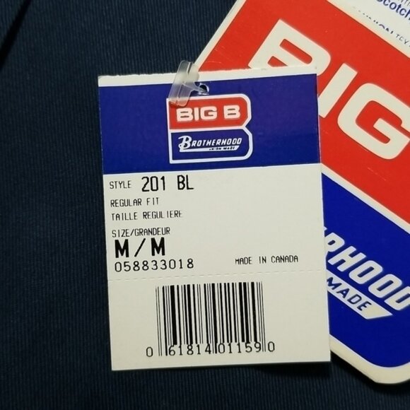 Vintage Big B Brotherhood Men's Shirt Size M Work Uniform Blue 90's Retro - Picture 5 of 6